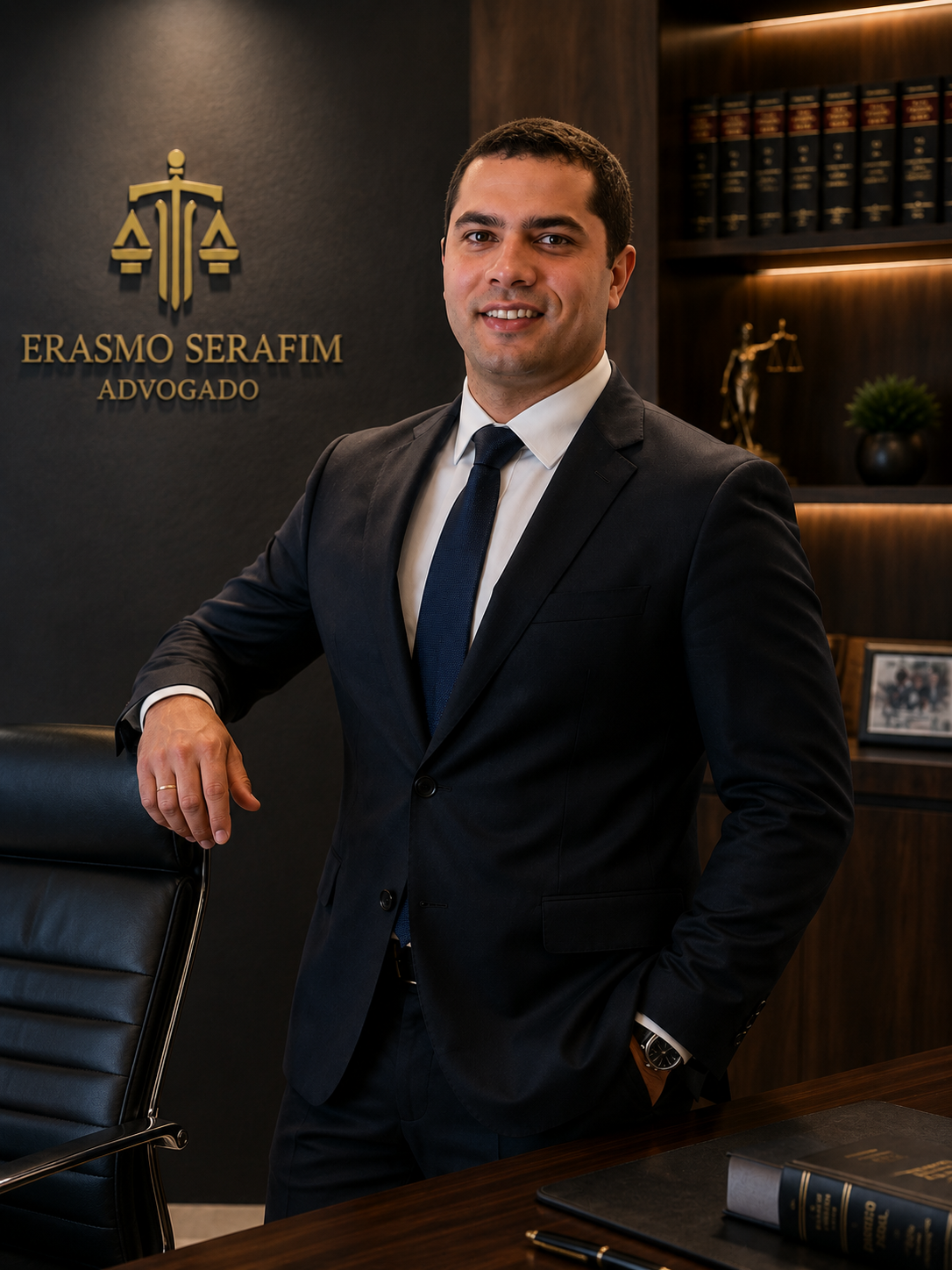 Dr. Erasmo Serafim, advogado criminalista em Juazeiro - BA, em seu escritório